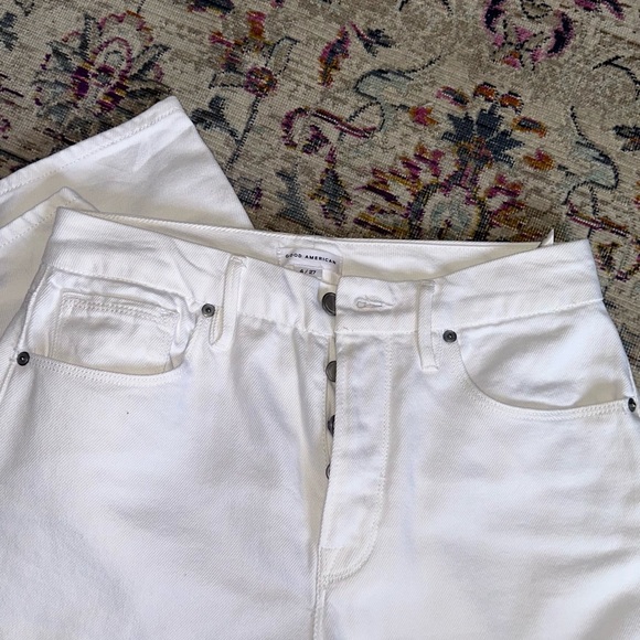 Good America Good Boy high waist jeans with tie ankles - Picture 2 of 4